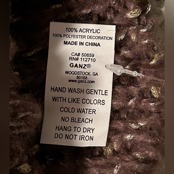 NWT Ganz Faux Fur Boot Cuffs Brown Gold Metallic Knit - Picture 10 of 11